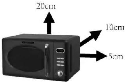 Wolkenstein WMW720 B - Distances minimales pour ventiler convenablement l'appareil. - 1