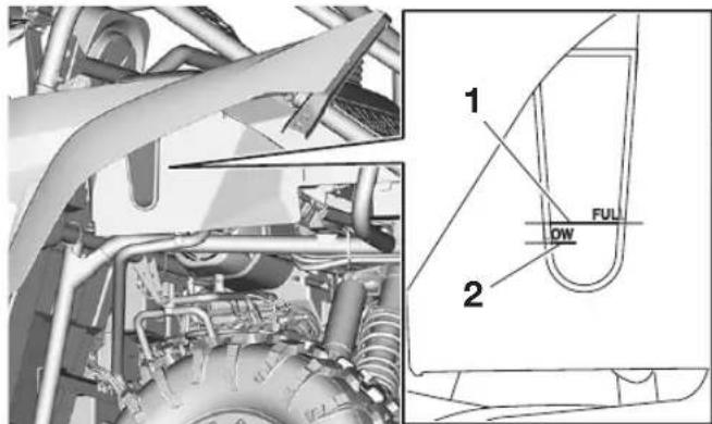 YAMAHA YXZ1000R SS (2024) - Contrôle du niveau du liquide de refroidissement - 1