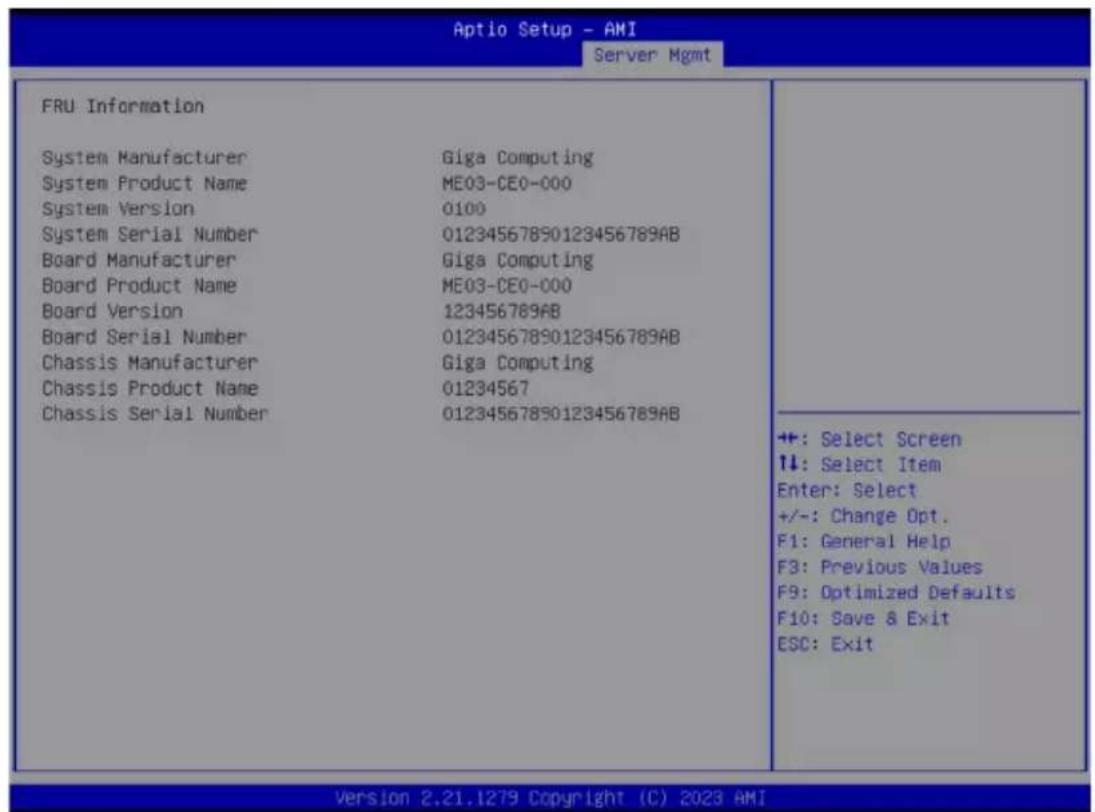 GIGABYTE ME03CE1 - 2-6-2 View FRU Information - 1