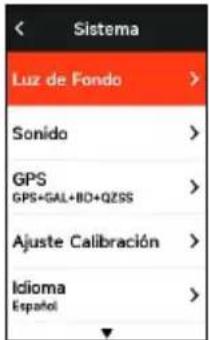 iGPSport iGS630S - Ajuste del sistema - 1