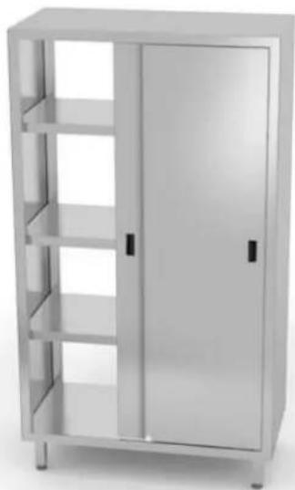 Hendi 812402 - Placard passer-plats avec separation et portes coulissantes - 1