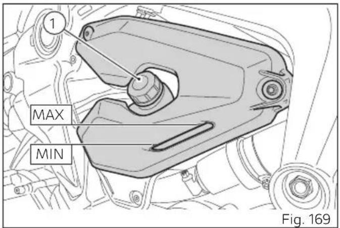 DUCATI Monster SP (2024) - Contrôle et appoint évientuel du niveau du liquide de refroidissement - 1