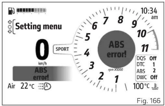 DUCATI Monster SP (2024) - ABS error! (Fig. 166) - 2