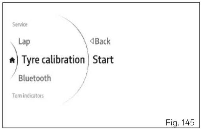 DUCATI Monster SP (2024) - Setting menu - Tyre calibration - 2