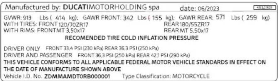 DUCATI Monster SP (2024) - MN 937 (1803) - 2