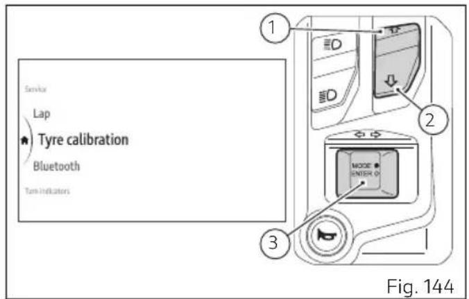 DUCATI Monster SP (2024) - Setting menu - Tyre calibration - 1