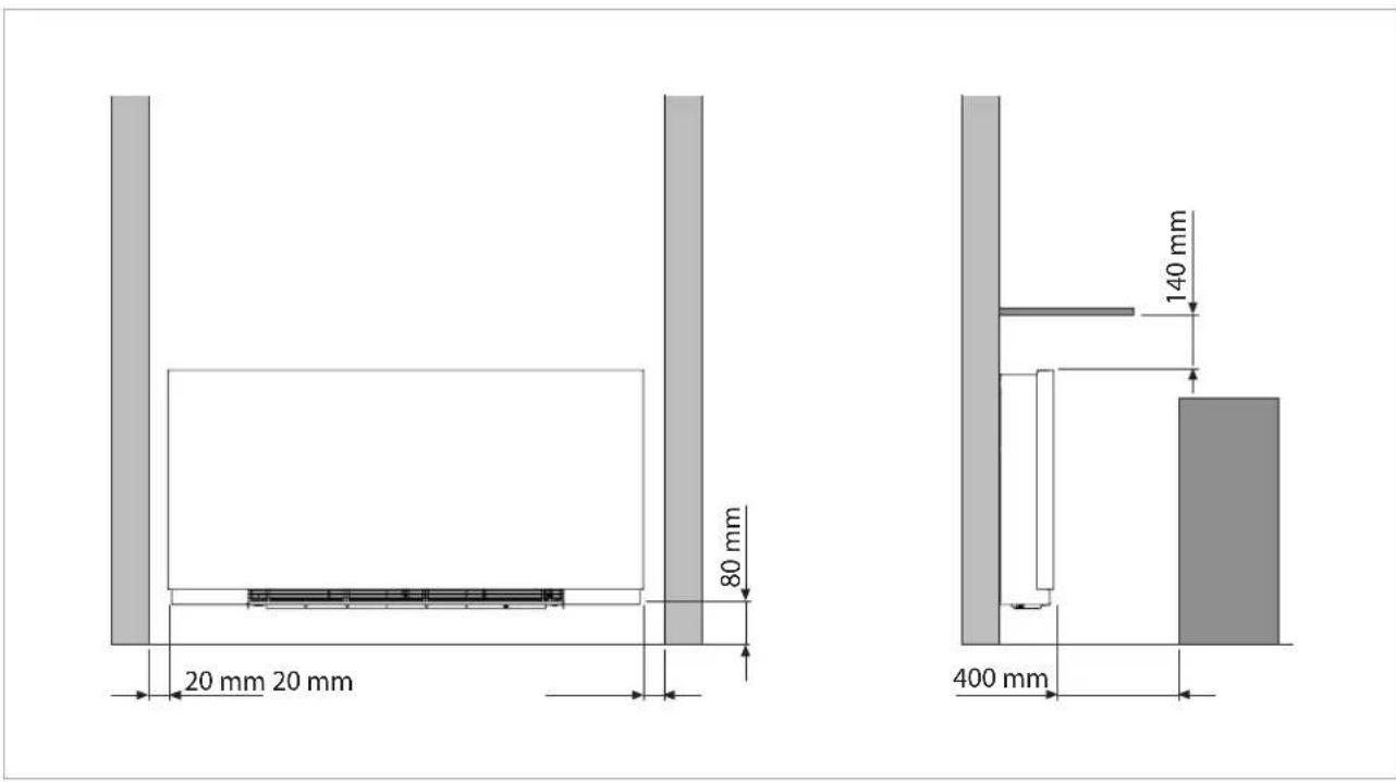 DAIKIN FWXV10AATV3 - Espace minimum d'installation - 1