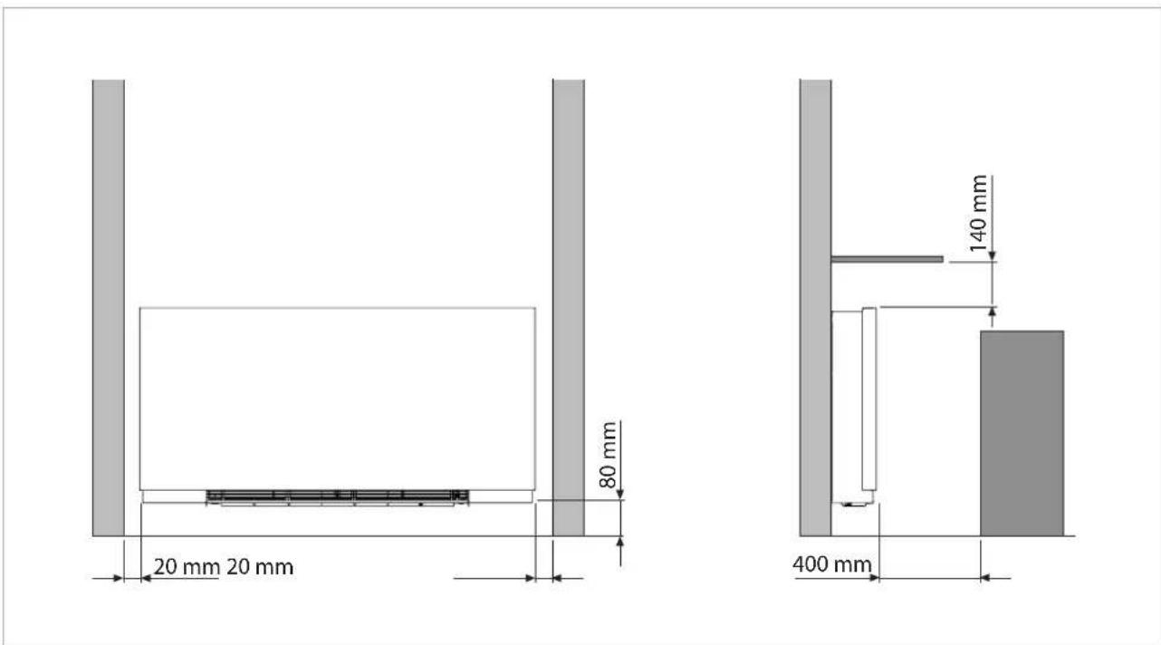 DAIKIN FWXV10AATV3 - Minimum installation space - 1