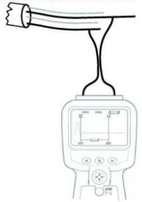 Megger TDR10003P - Raccordement du cable à tester - 1