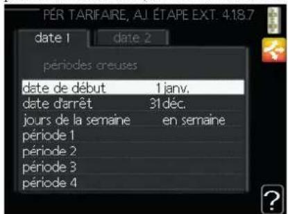 MITSUBISHI PT500 - Menu 4.1.8.7 - pér. tarifaire, ext. suppl. niveau - 1