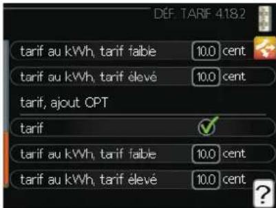 MITSUBISHI PT500 - Menu 4.1.8.2 - déf.tarif - 4