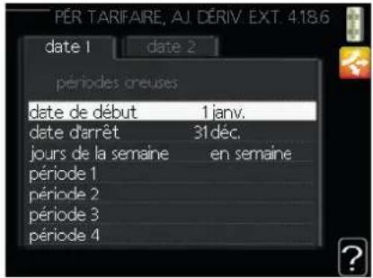 MITSUBISHI PT500 - Menu 4.1.8.6 - pér. tarifaire, ext. suppl. dériv. - 1