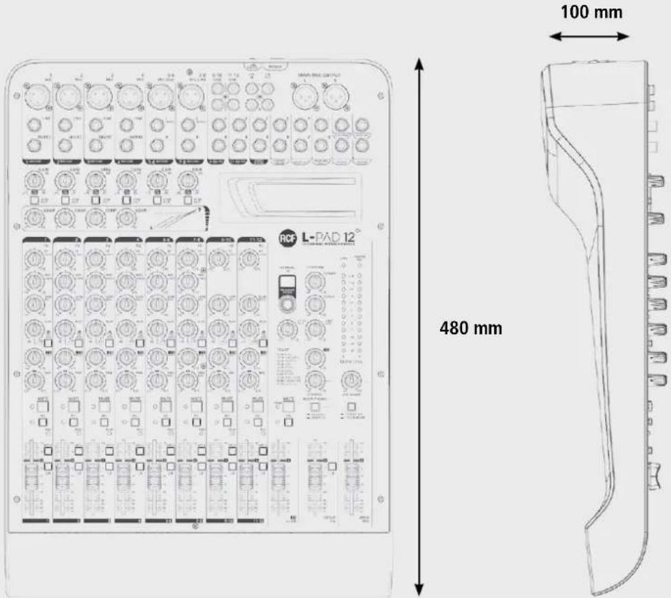 RCF LPAD 12CX - PHYSICAL SPECIFICATIONS / SPECIFICHE FISICHE / SPÉCIFICATIONS PHYSIQUES / ESPECIFICACIONES FÍSICAS / PHYSIKALISCHE DATEN - 2