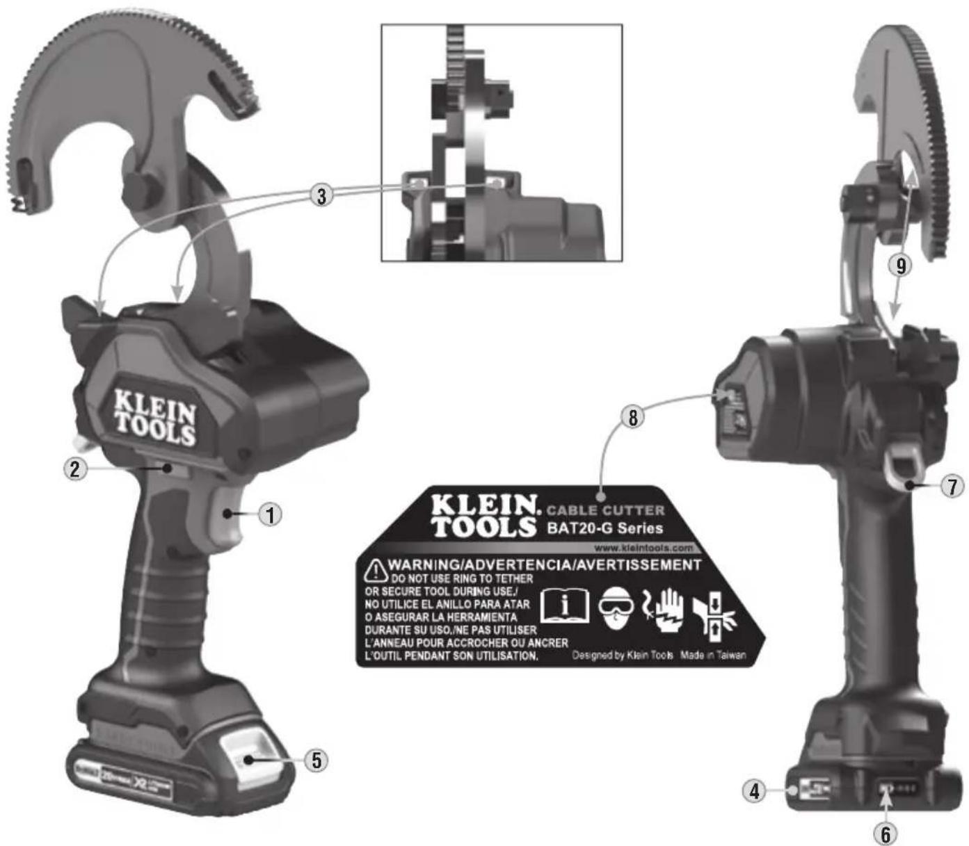 Klein Tools BAT20G7 - Coupe-câbles à cliquet à piles - 2