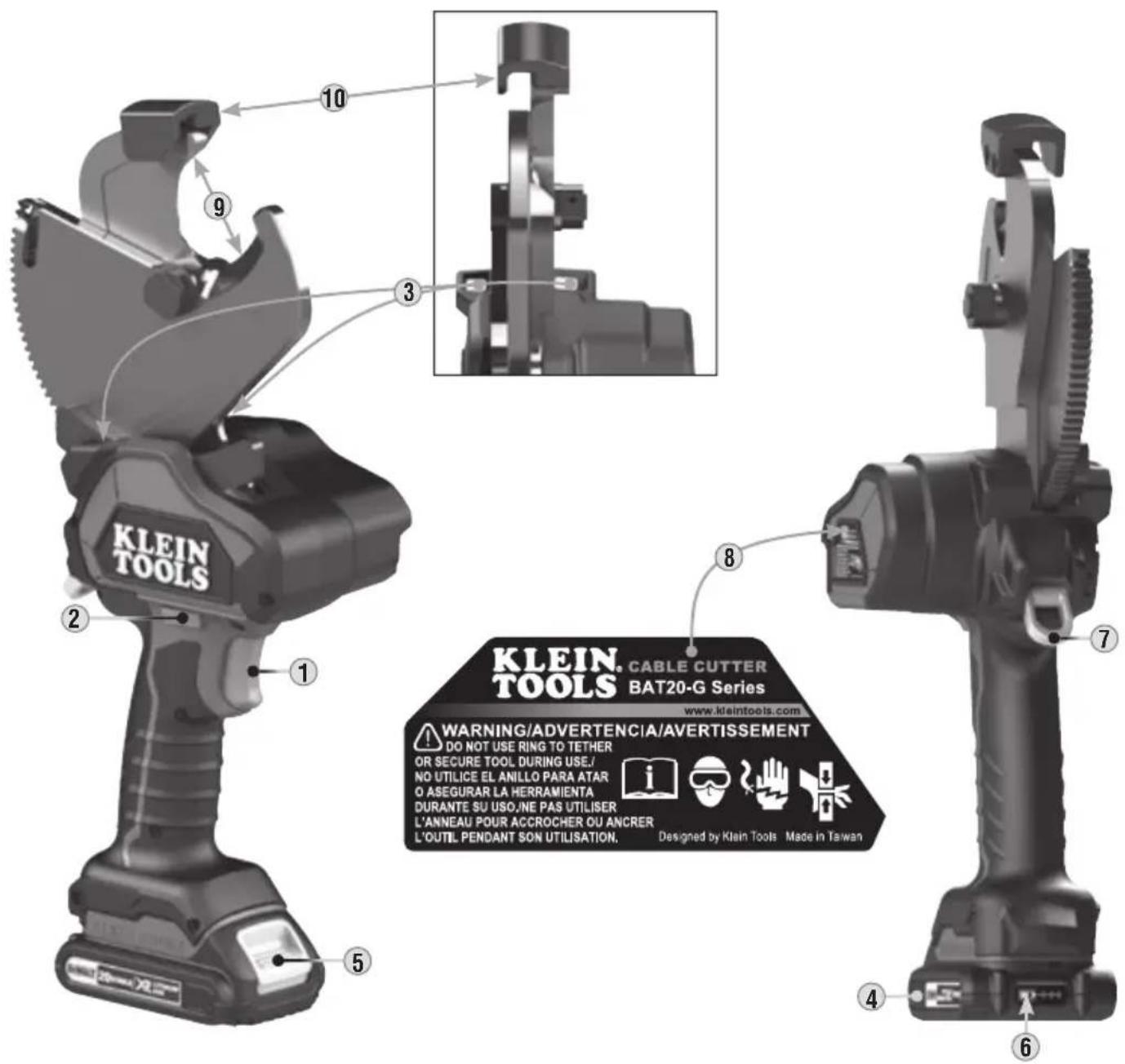 Klein Tools BAT20G7 - CARACTÉRISTIQUES DÉTAILLÉES – MODÈLE À MÂCHOIRE OUVERTE - 1