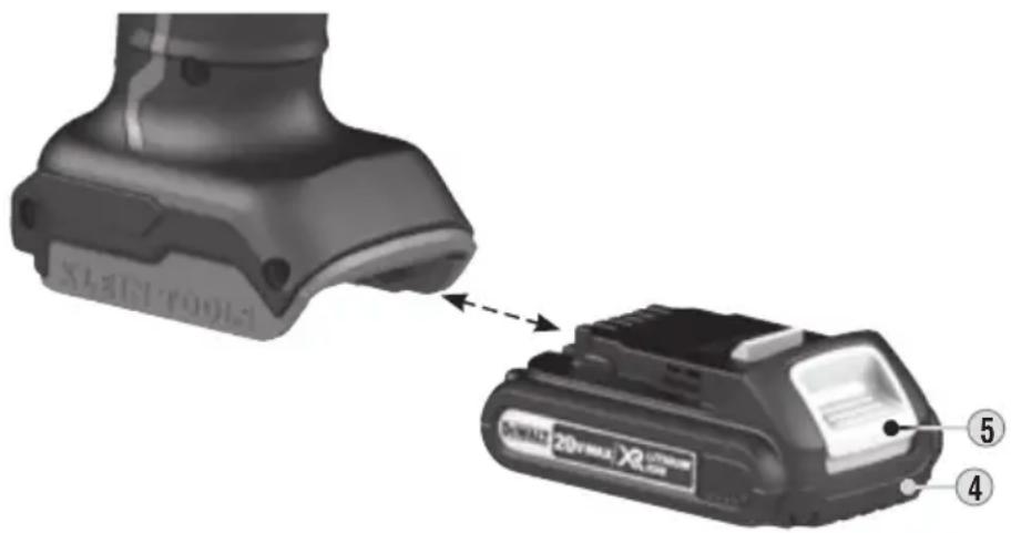 Klein Tools BAT20G1 - INSÉRER ET RETIRER LE BLOC-PILES - 1