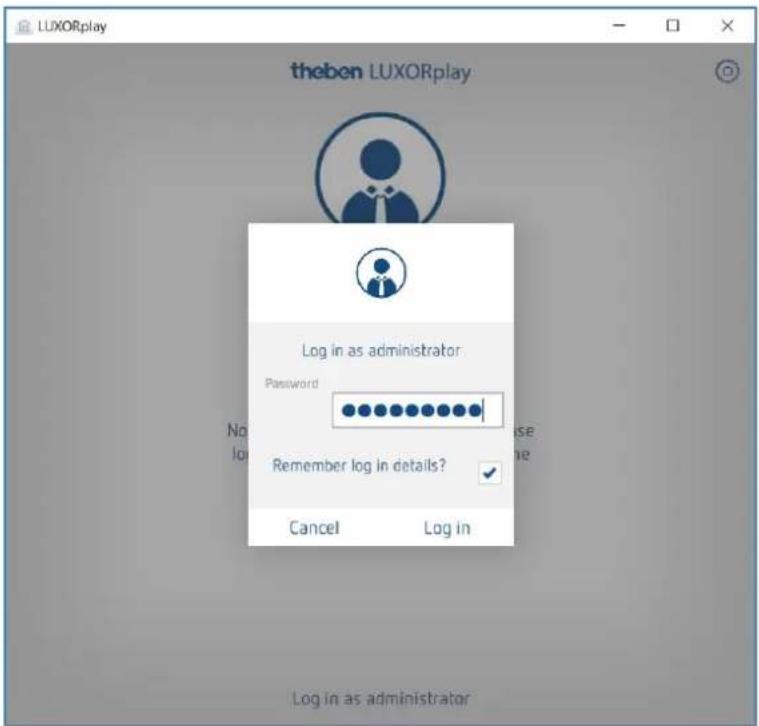 THEBEN LUXORliving M130 - Connexion en tant qu'administrateur - 1