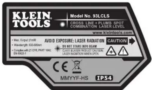 Klein Tools 93LCL - AVERTISSEMENTS - 2