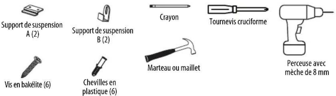 INSIGNIA NSSCR120FIX19W - Étape 4 – Suspendre l'écran de projection Sont également nécessaires - 1
