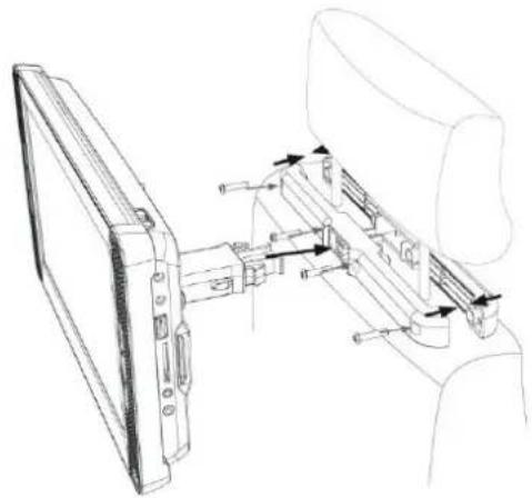 Soundmaster PDB1850 - INSTALL THE BRACKET ON THE CAR HEADREST - 1