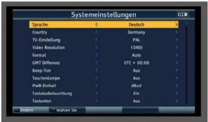 Telestar SATPLUS 4 - System settings - 2