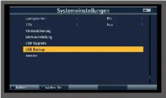 Telestar SATPLUS 4 - sauvegarder les réglages sur USB / USB Backup - 1
