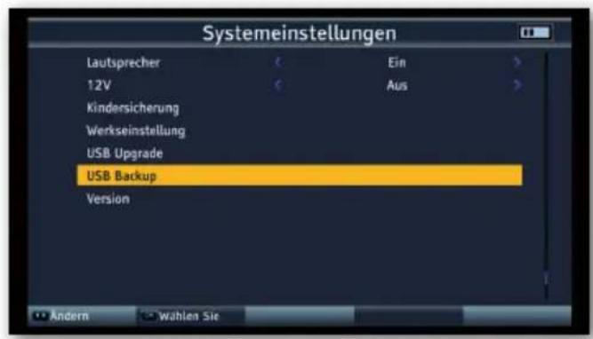 Telestar SATPLUS 4 - Einstellungen auf USB speichern / USB Backup - 1