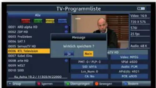 Telestar SATPLUS 4 - Programmreihenfolgeändern - 2