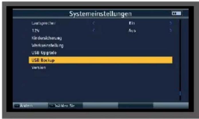 Telestar SATPLUS 4 - Een back-up maken van de programmaalijst op een USB-datatrager - 1