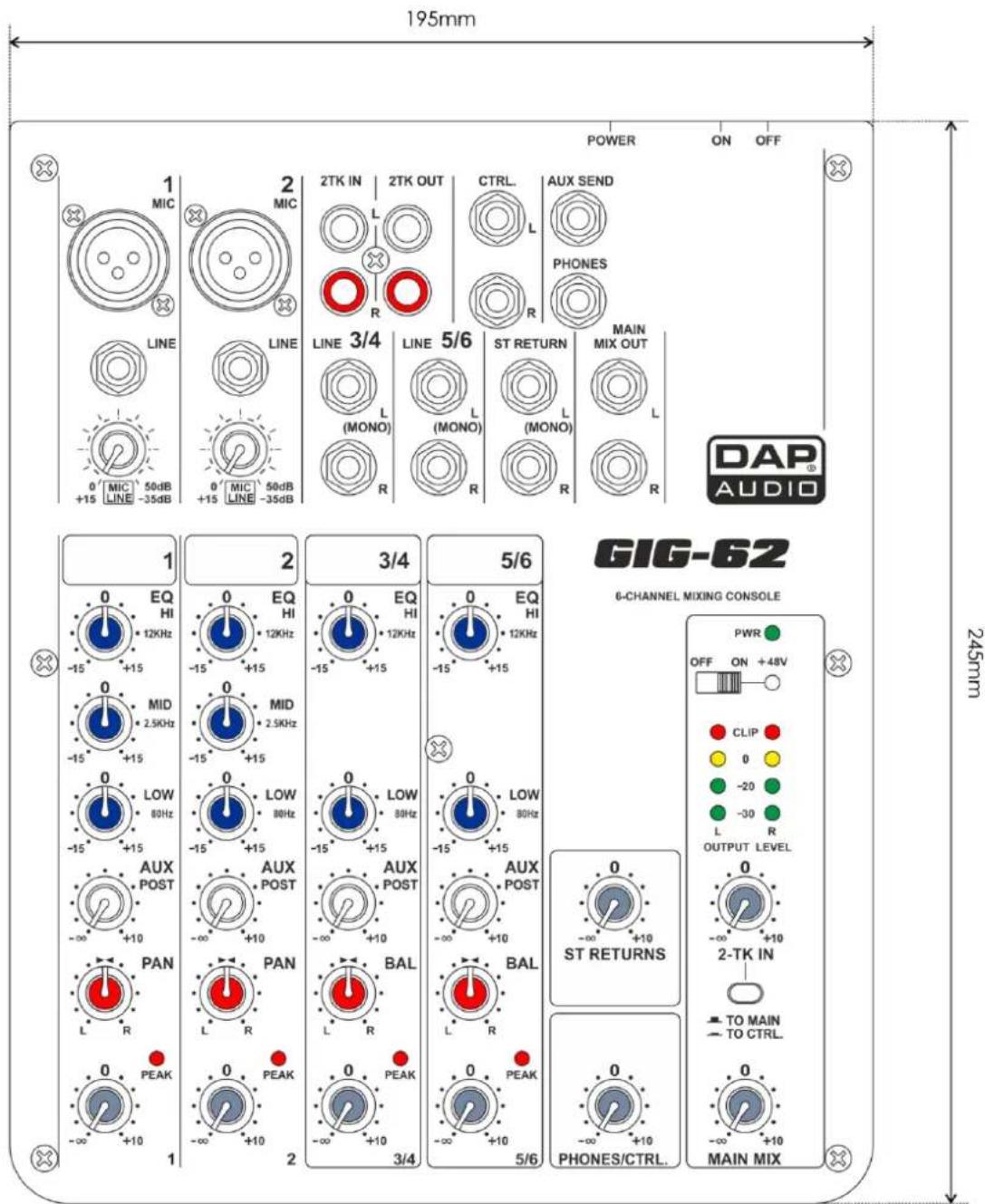 DAP-Audio GIG62 - Caracteristiques techniques - 1