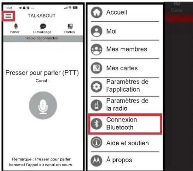 MOTOROLA TALKABOUT T803 - Connexion d'un casque bluetooth à la radio - 1