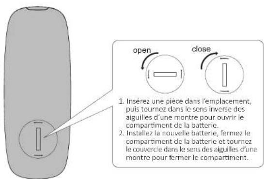 Airpulse A100 - Installation de la pile dans la télécommande - 1