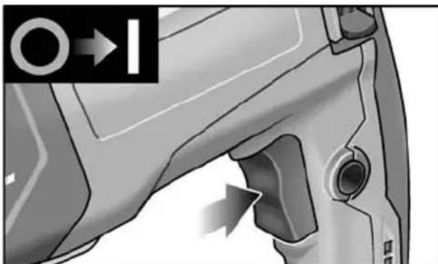 Flex CHE 228 R - Switching on the power tool Without locking the switch: - 1
