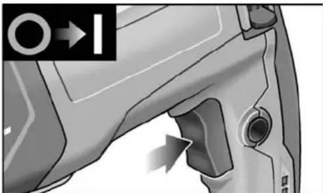 Flex CHE 228 R - Encender la herramienta electrica Sin trabajo: - 1
