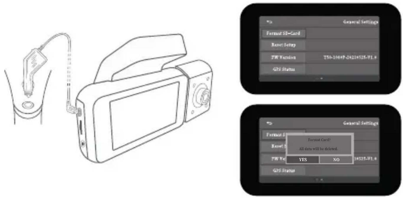 Rexing V5C - Power on the Camera and Format the Memory Card - 1