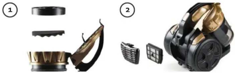 DOMO DO7297S - STAUBBEHÄLTER LEEREN UND REINIGEN - 3