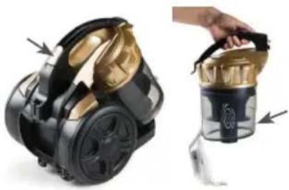 DOMO DO7297S - VYPRÁZDNĚNÍ A ČIŠTĚNÍ ZÁSOBNÍKU PRACHU - 1