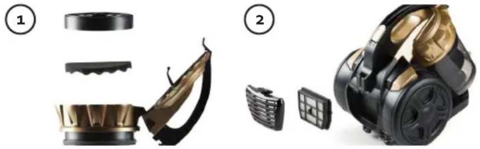 DOMO DO7297S - VUOTARE E PULIRE IL SERBATOIO DELLA POLVERE - 3