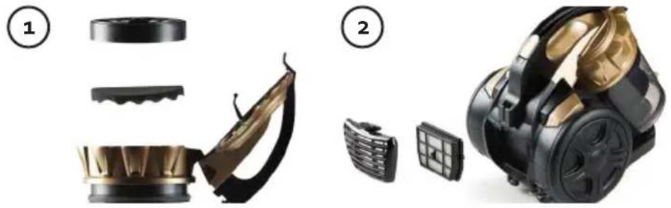 DOMO DO7297S - VACIAR Y LIMPIAR EL DEPÓSITO DE POLVO - 3