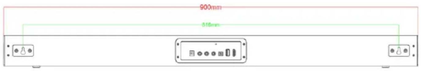 Majority Everest - Dimensiones del soporte de pared para barra de sonido - 1