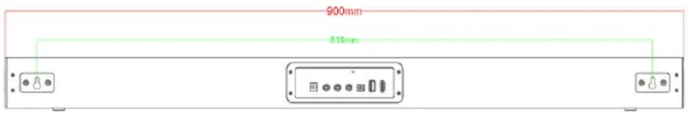 Majority Everest - Abmessungen der Soundbar-Wandhalterung - 1