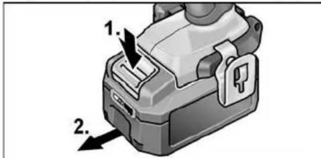 Flex PD 2G 18.0EC - Az akku behelysezése/cseréje - 2