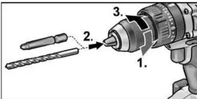 Flex PD 2G 18.0EC - Inserting the tools - 1