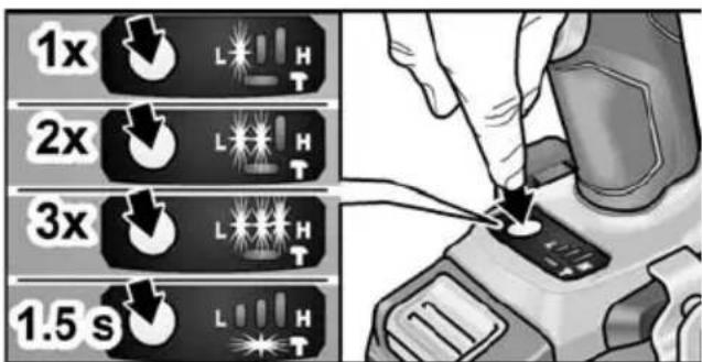 Flex PD 2G 18.0EC - Volba otáček a utahovacího momentu IW 1/2" 18.0-EC / ID 1/4" 18.0-EC - 1