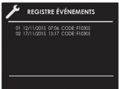 Fulgor Milano F7SP30W1 - Registre événements - 1