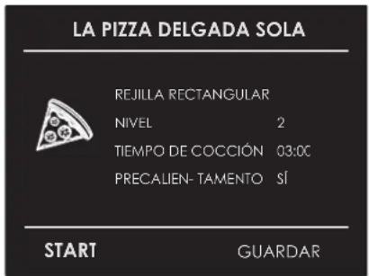 Fulgor Milano F7SP30W1 - Seleccionar una receta "CLASSIC PIZZA" ya configurada: - 1