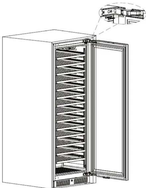 Zephyr Presrv PRW24F02CPG - Installation de la charnière Hettich - 1
