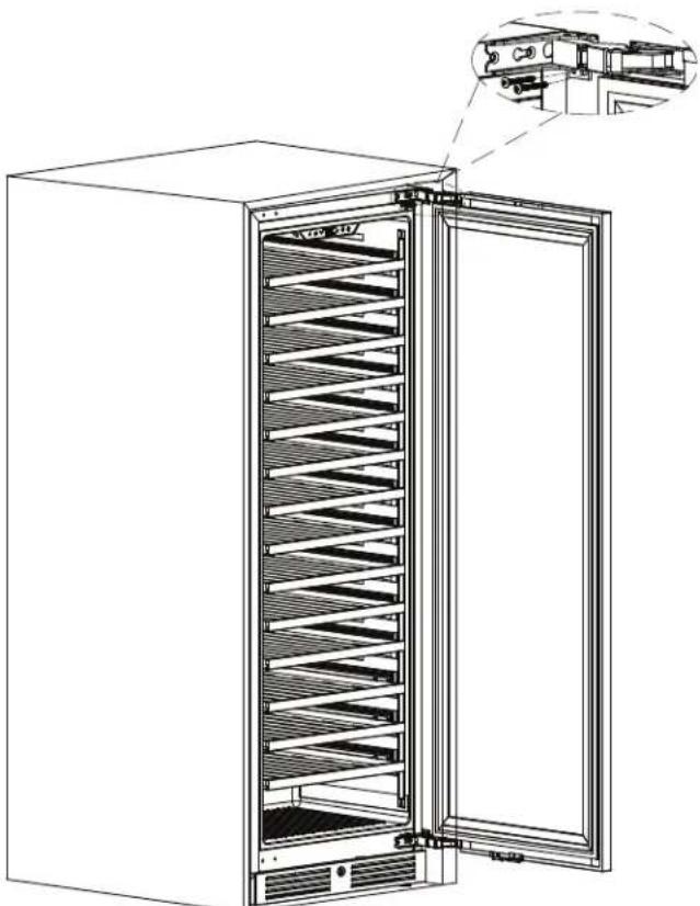 Zephyr Presrv PRW24F02CPG - Installing the Hettich Hinge - 1