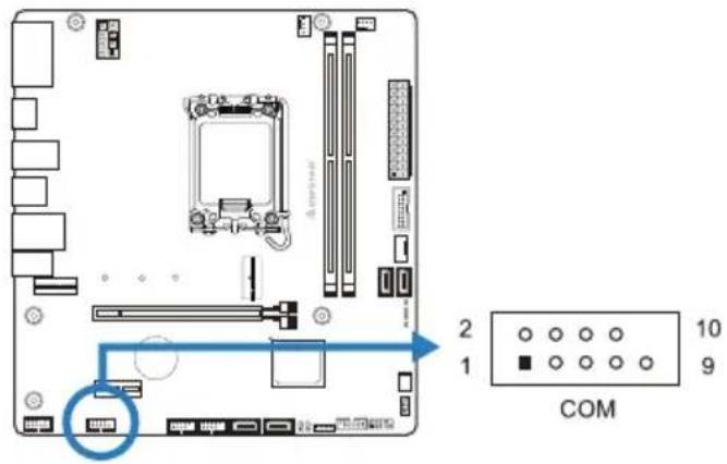 BIOSTAR H610MTE - COM: 串行端口 - 1