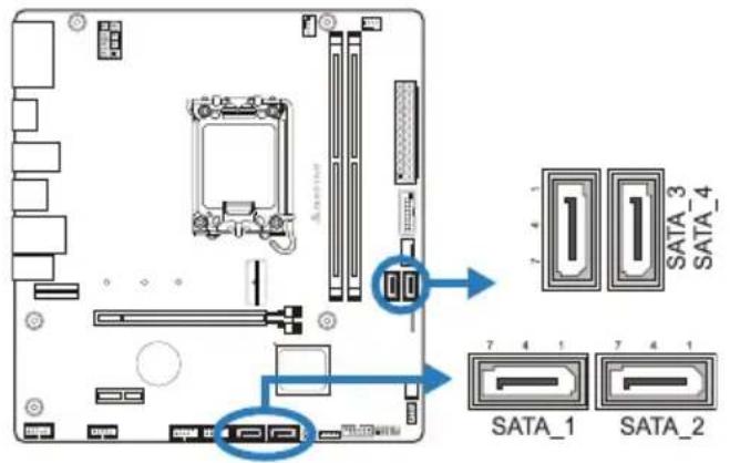 BIOSTAR H610MTE - SATA_1/SATA_2/SATA_3/SATA_4:串行ATA接口 - 1